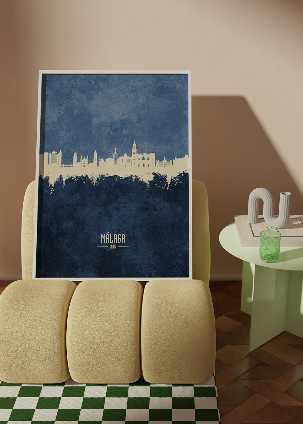 Málaga Skyline bleu