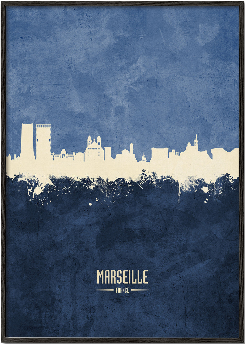 Marseille Skyline bleu