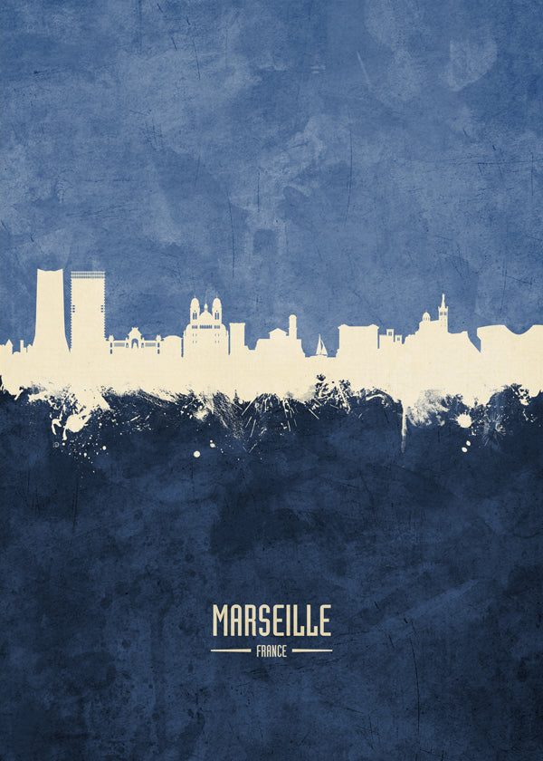 Marseille Skyline bleu