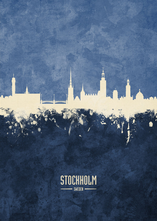 Stockholm Skyline bleu