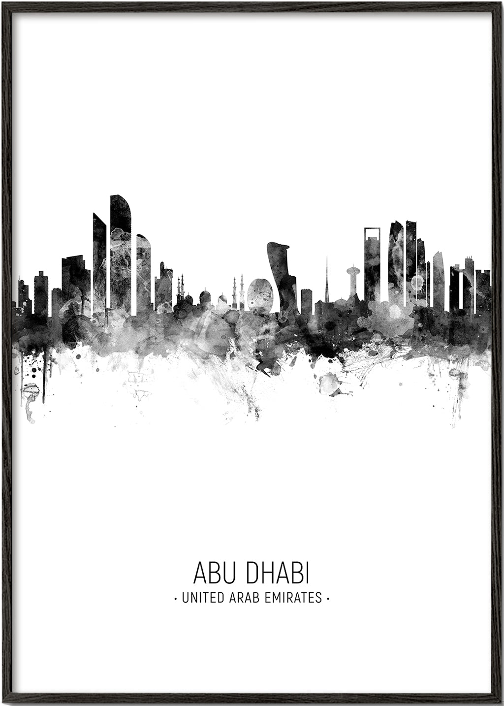 Abu Dhabi Skyline noir et blanc