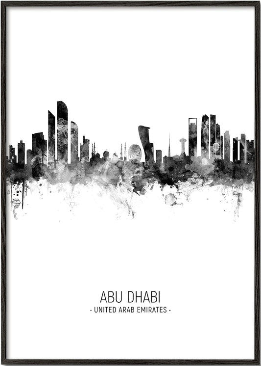 Abu Dhabi Skyline noir et blanc