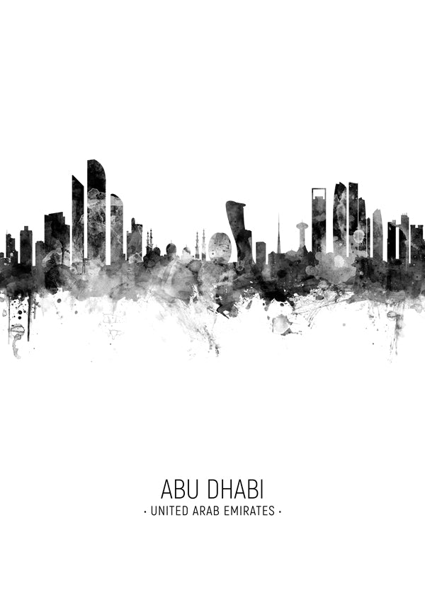 Abu Dhabi Skyline noir et blanc