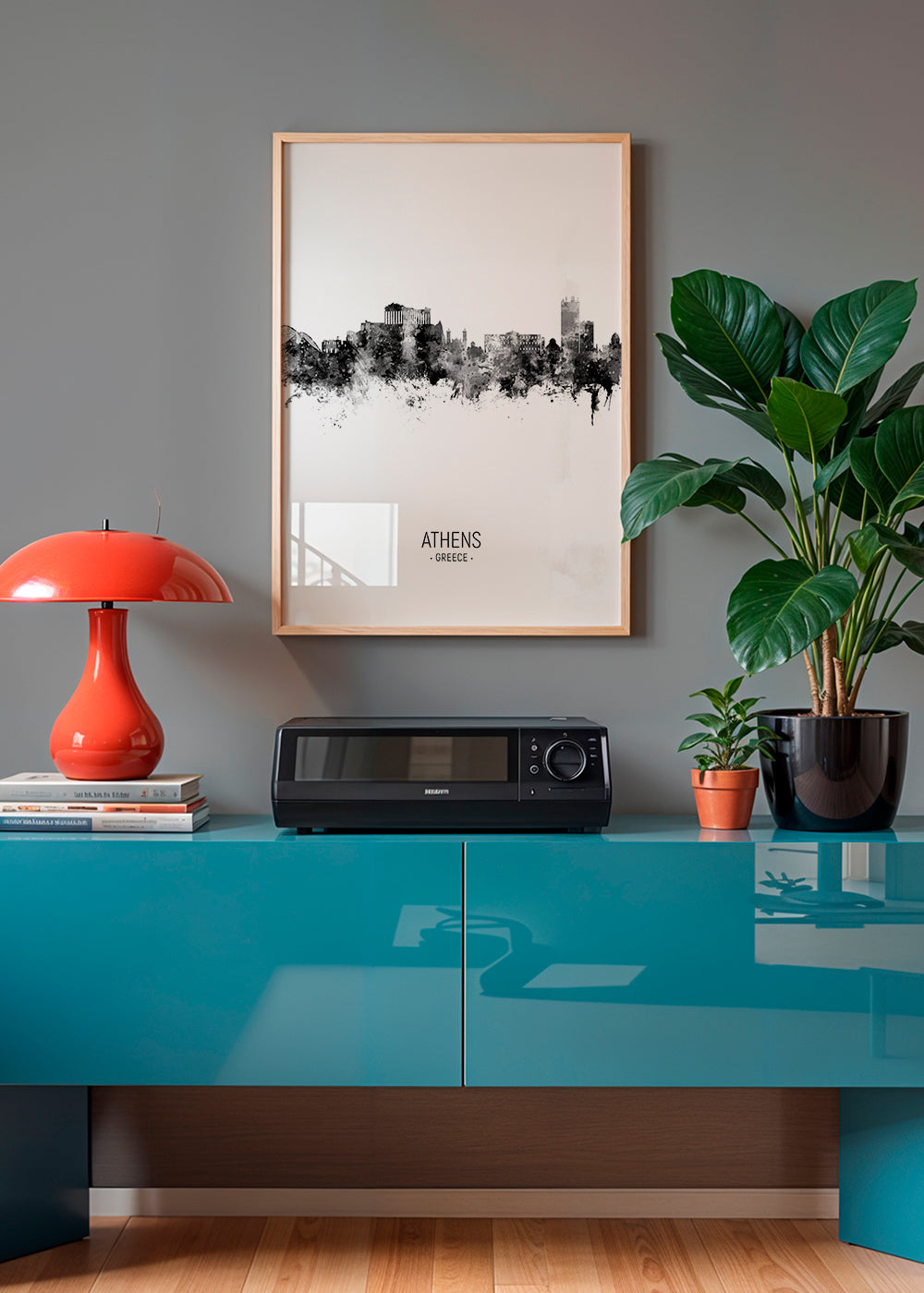 Athens Skyline noir et blanc