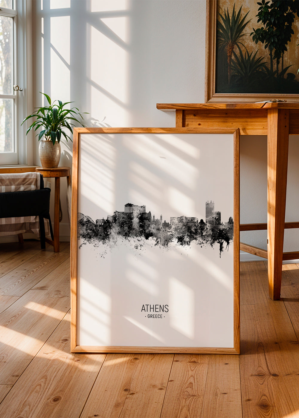 Athens Skyline noir et blanc