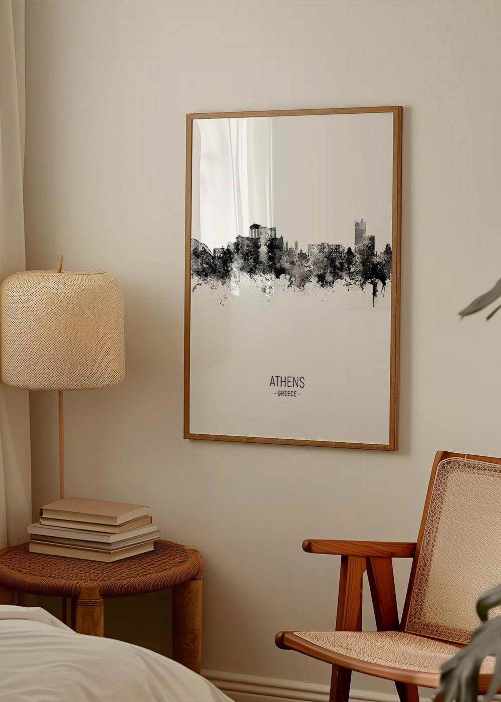Athens Skyline noir et blanc