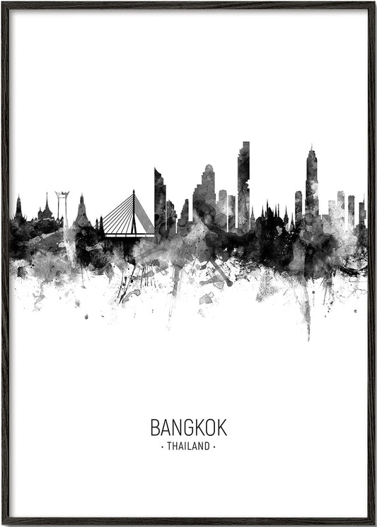 Bangkok Skyline noir et blanc