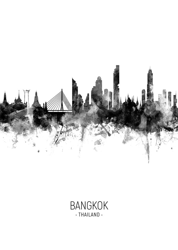 Bangkok Skyline noir et blanc