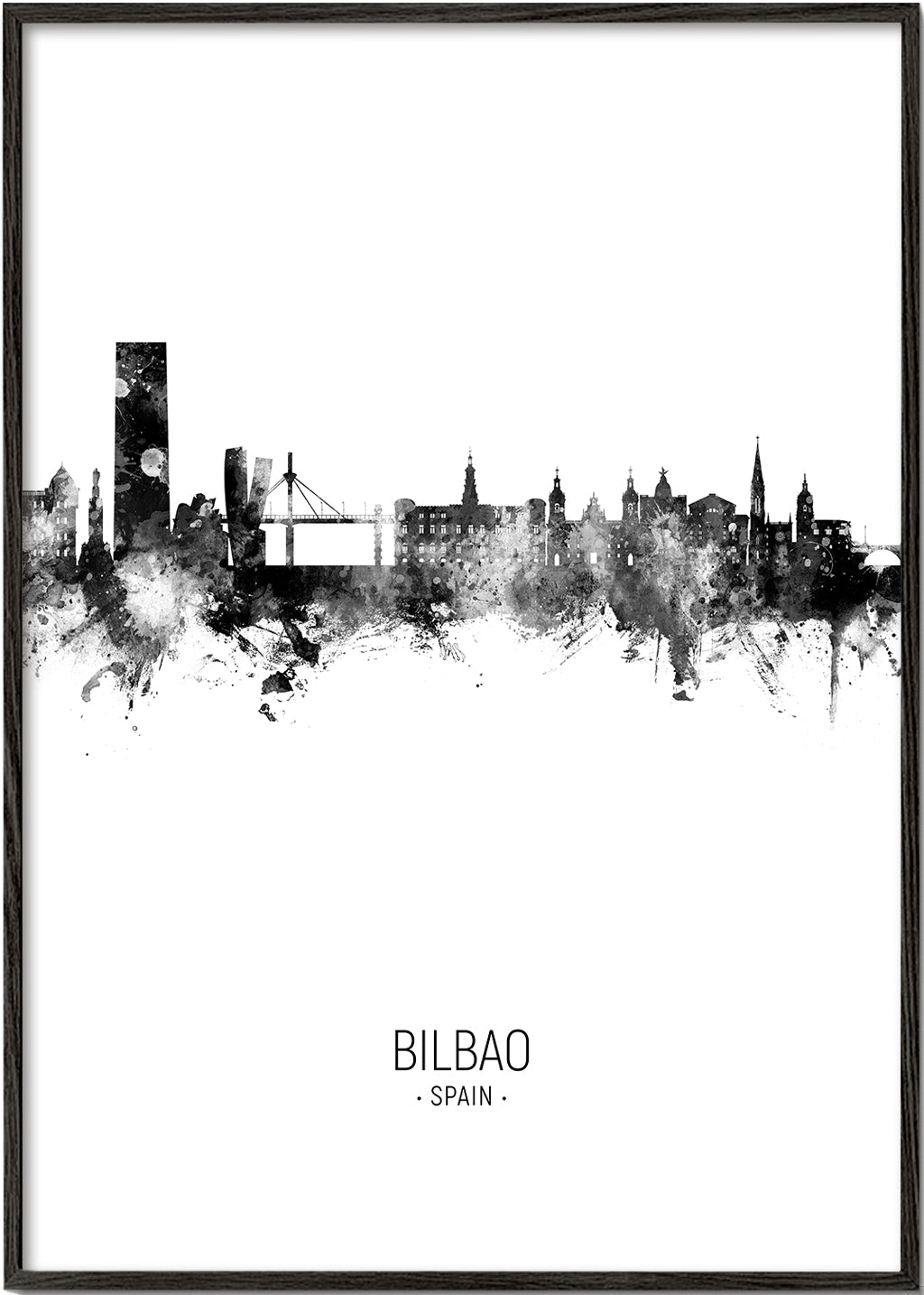 Bilbao Skyline noir et blanc