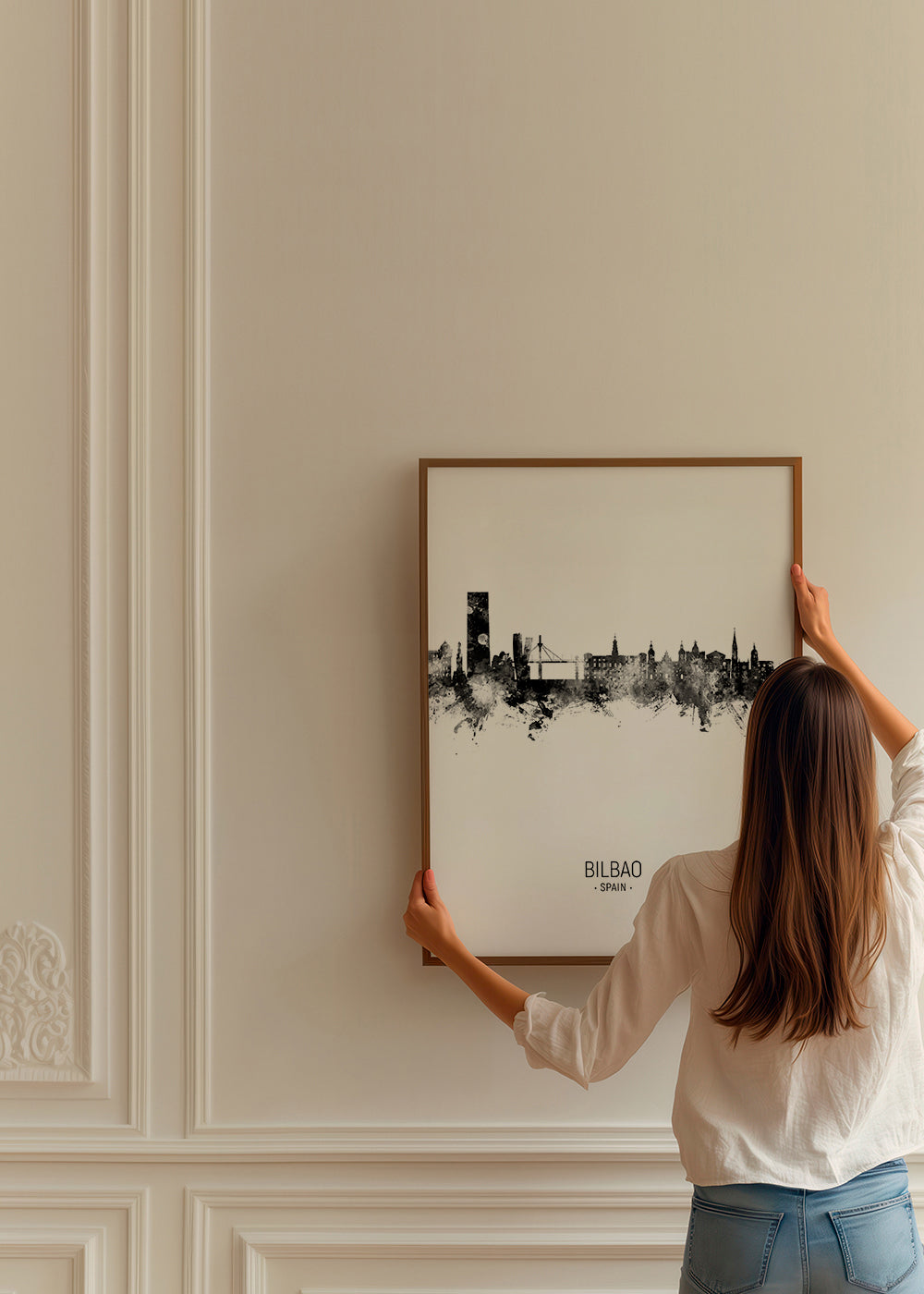 Bilbao Skyline noir et blanc