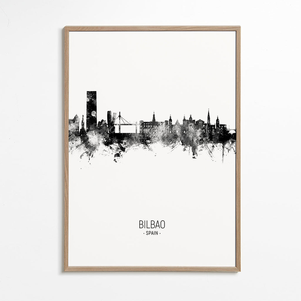Bilbao Skyline noir et blanc