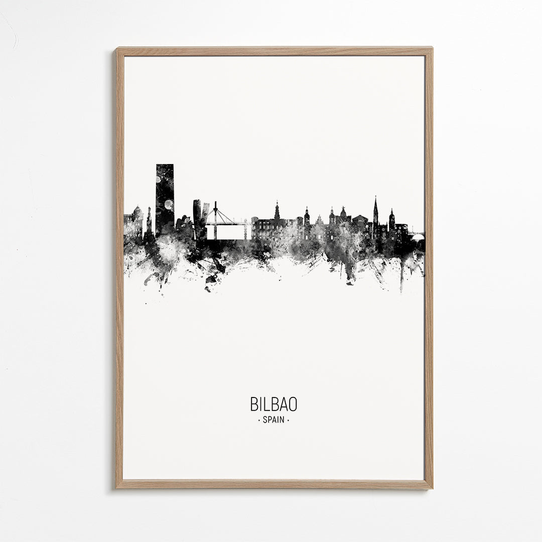 Bilbao Skyline noir et blanc