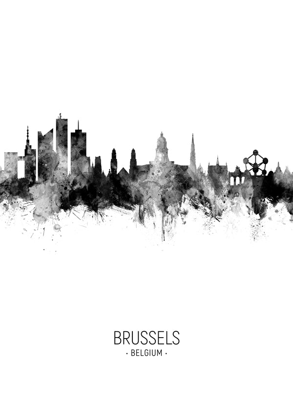 Brussels Skyline noir et blanc