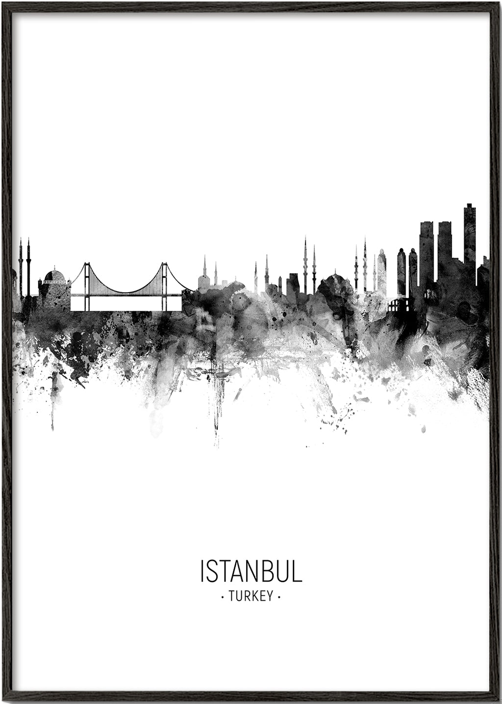 Istanbul Skyline noir et blanc