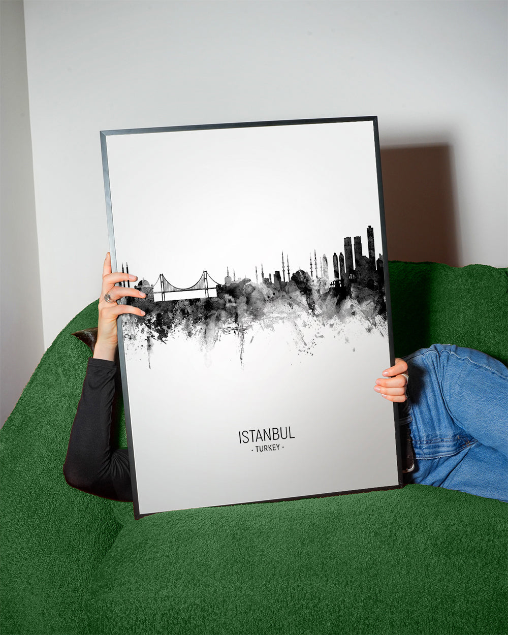 Istanbul Skyline noir et blanc