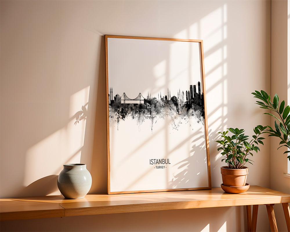 Istanbul Skyline noir et blanc