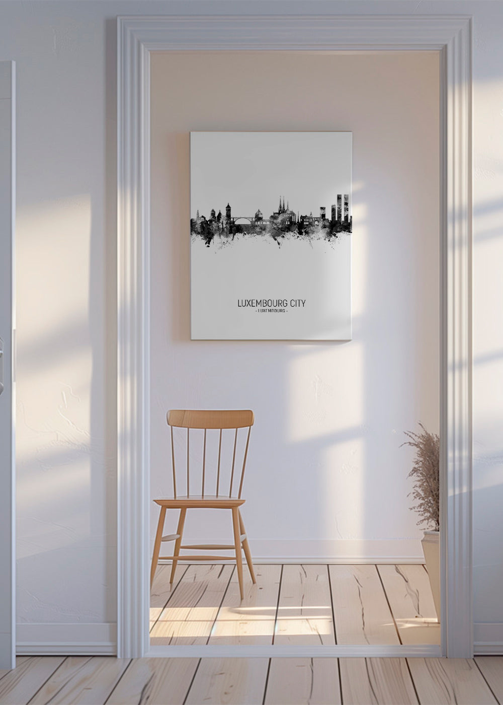 Luxembourg City Skyline noir et blanc