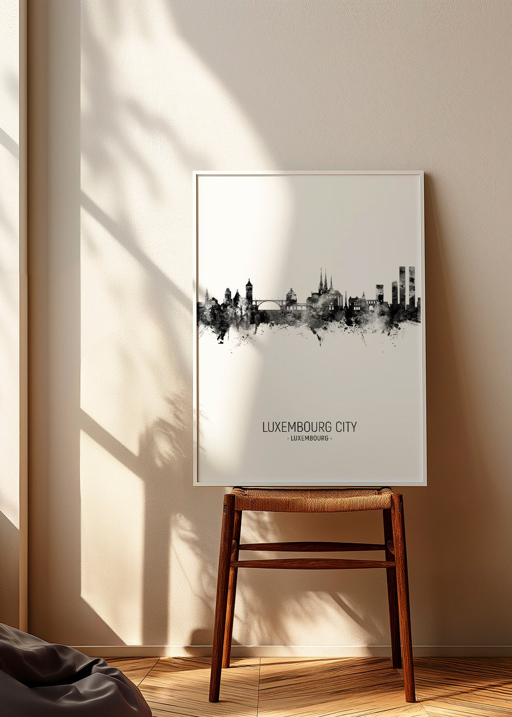 Luxembourg City Skyline noir et blanc