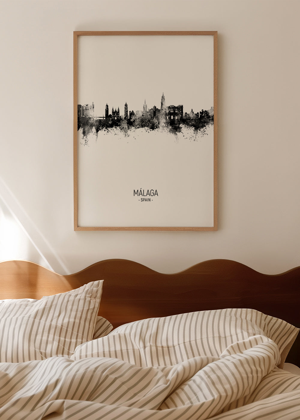 Málaga Skyline noir et blanc