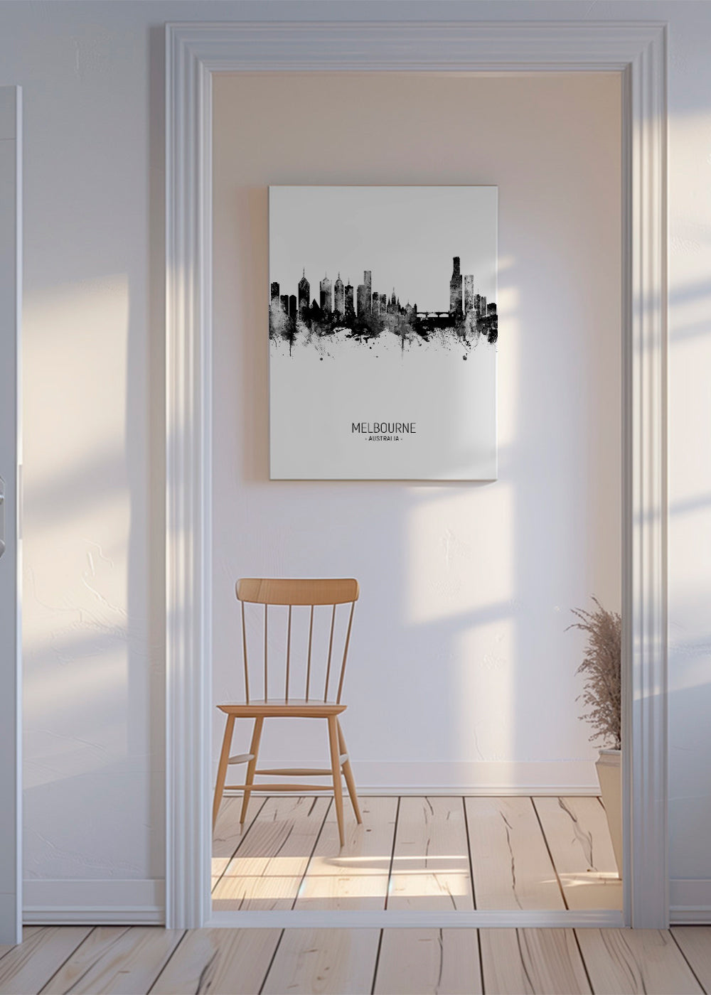 Melbourne Skyline noir et blanc