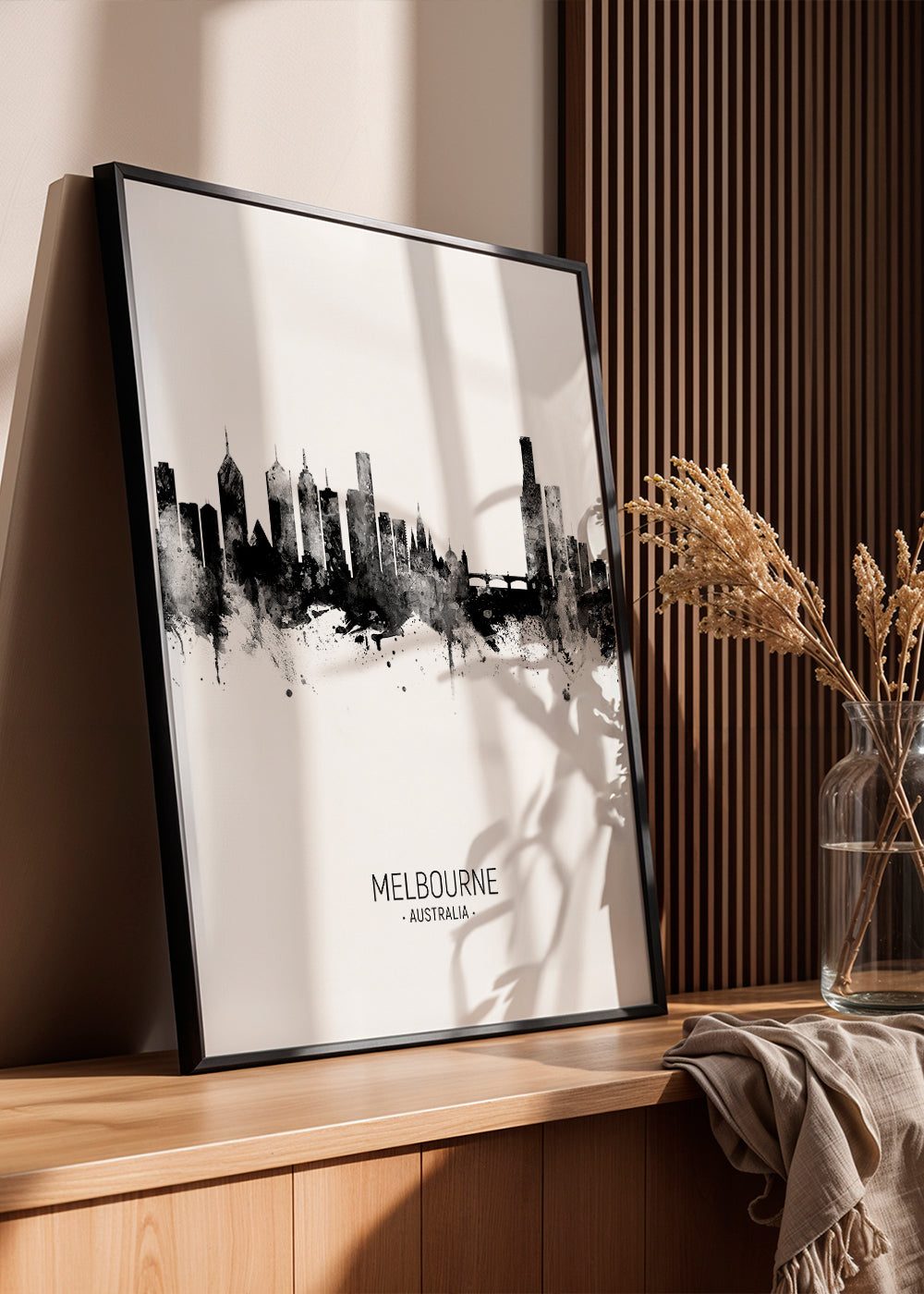 Melbourne Skyline noir et blanc