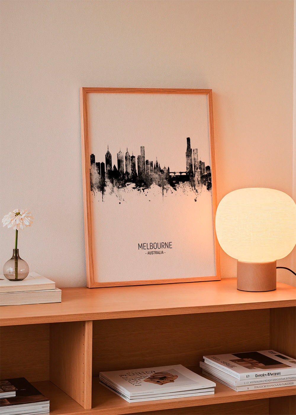 Melbourne Skyline noir et blanc