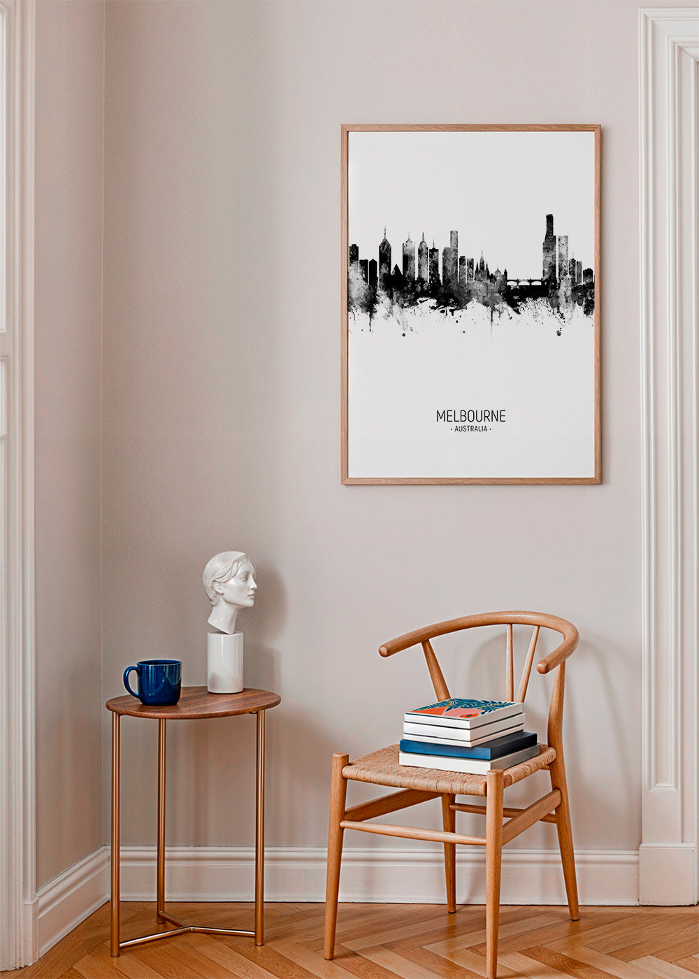 Melbourne Skyline noir et blanc