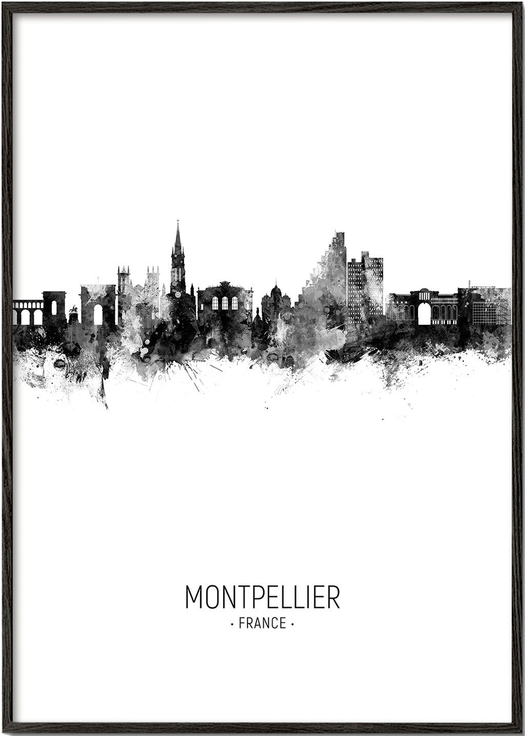 Montpellier Skyline noir et blanc