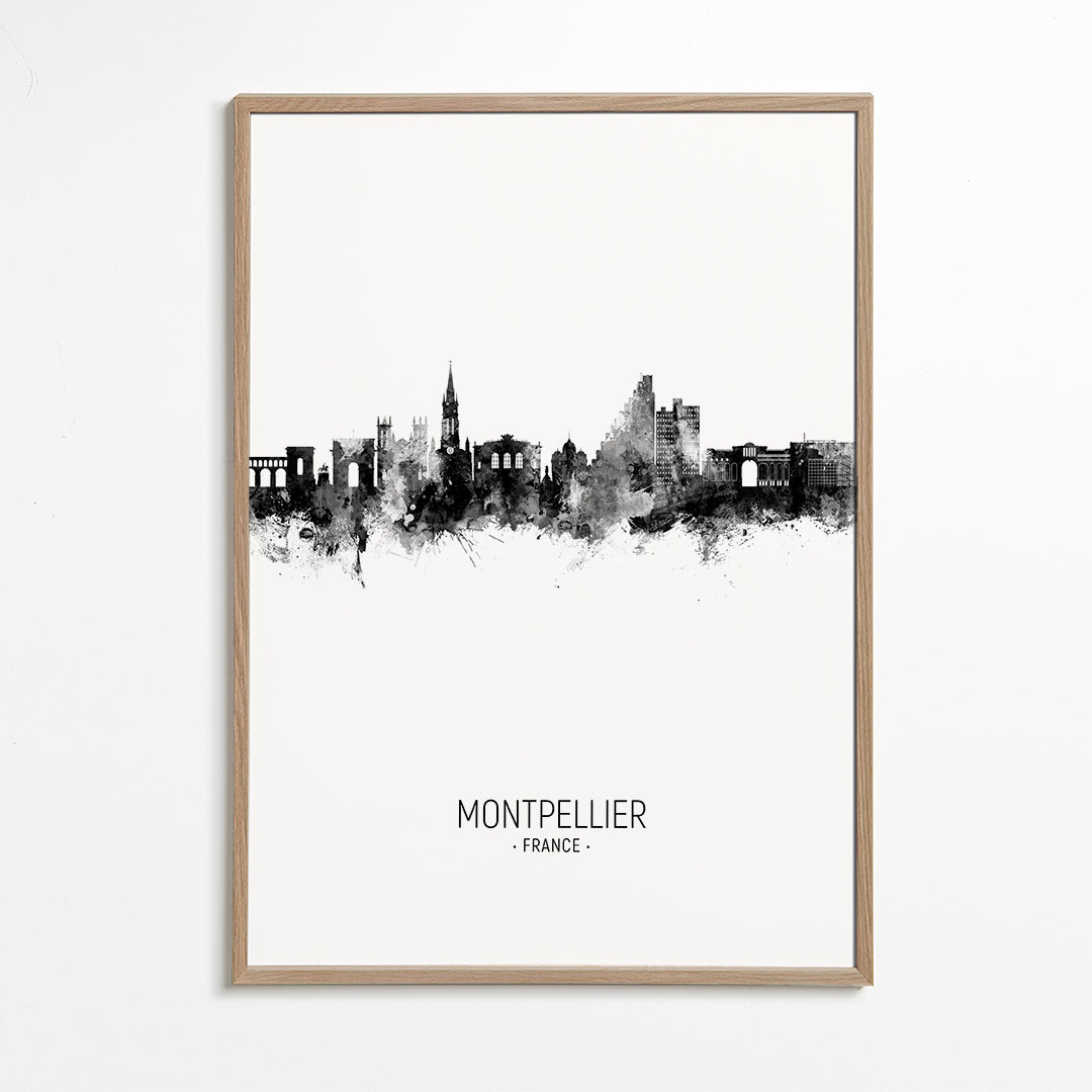 Montpellier Skyline noir et blanc