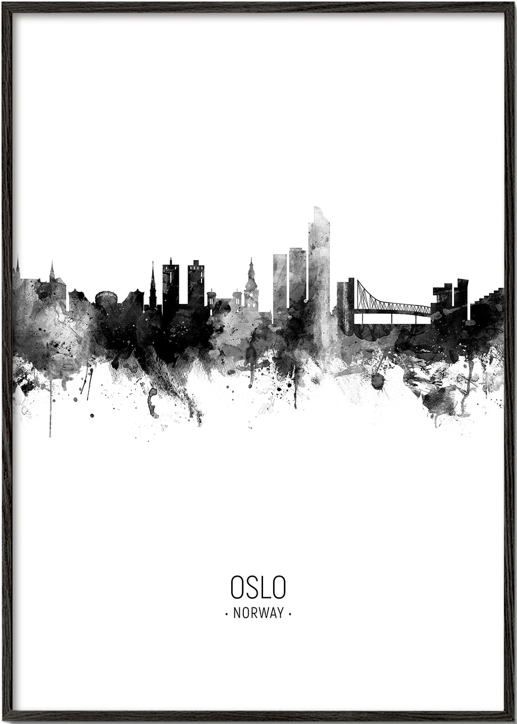 Oslo Skyline noir et blanc