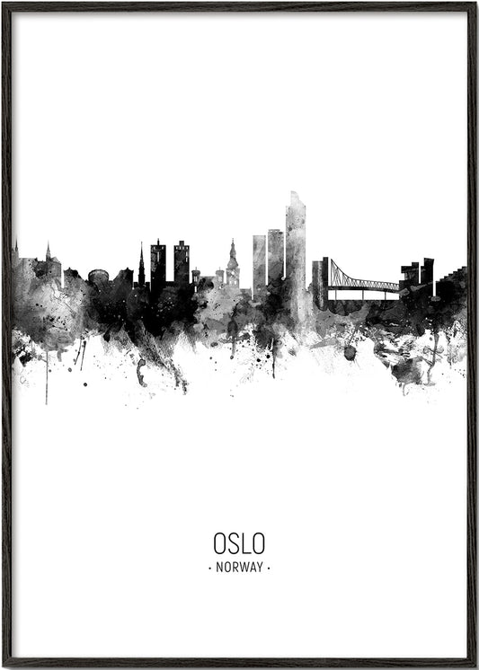 Oslo Skyline noir et blanc