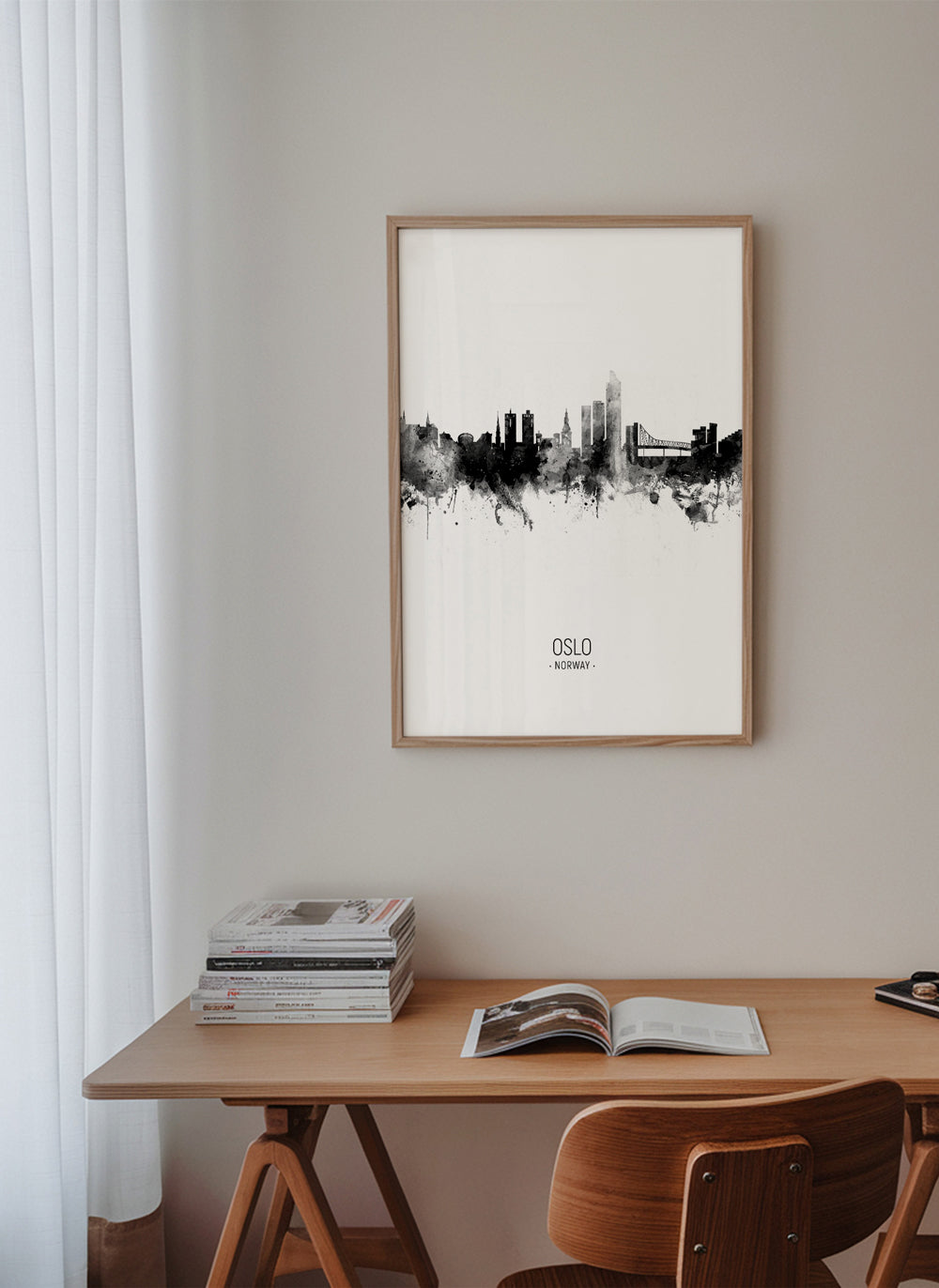 Oslo Skyline noir et blanc