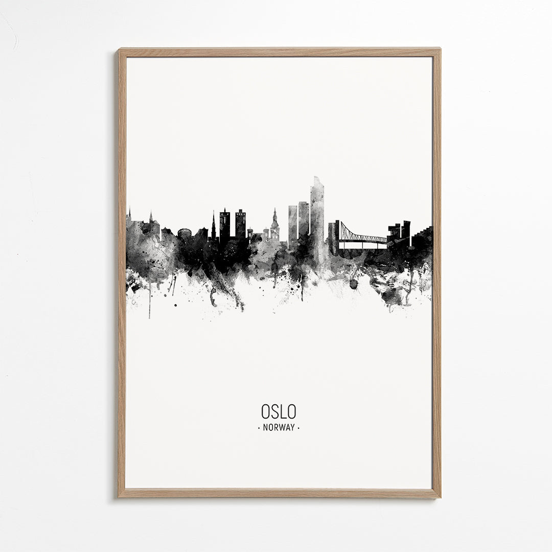 Oslo Skyline noir et blanc