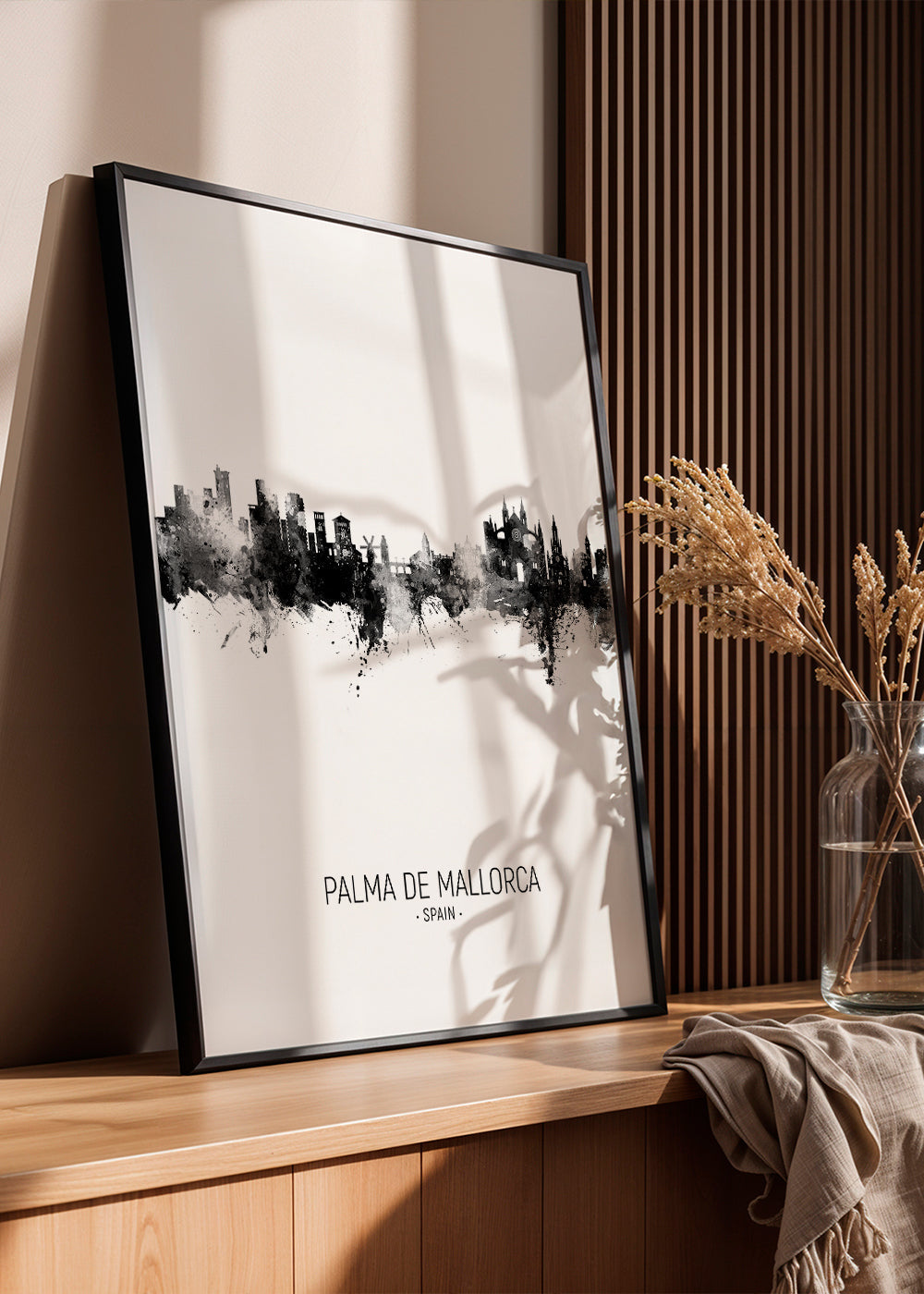 Palma de Mallorca Skyline noir et blanc