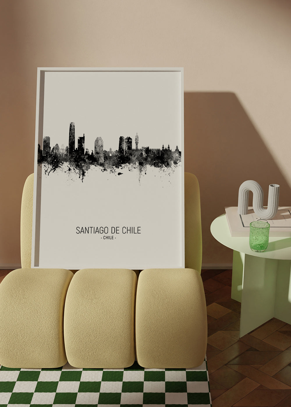 Santiago de Chile Skyline noir et blanc