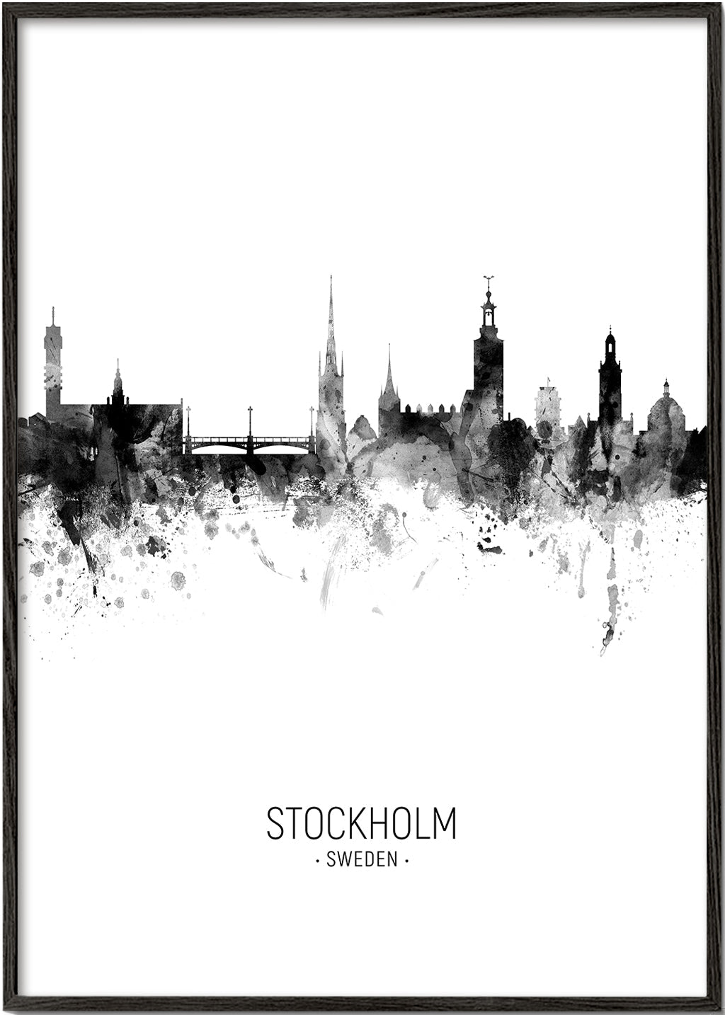 Stockholm Skyline noir et blanc