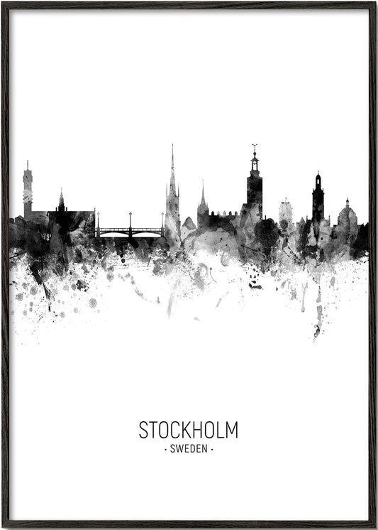 Stockholm Skyline noir et blanc