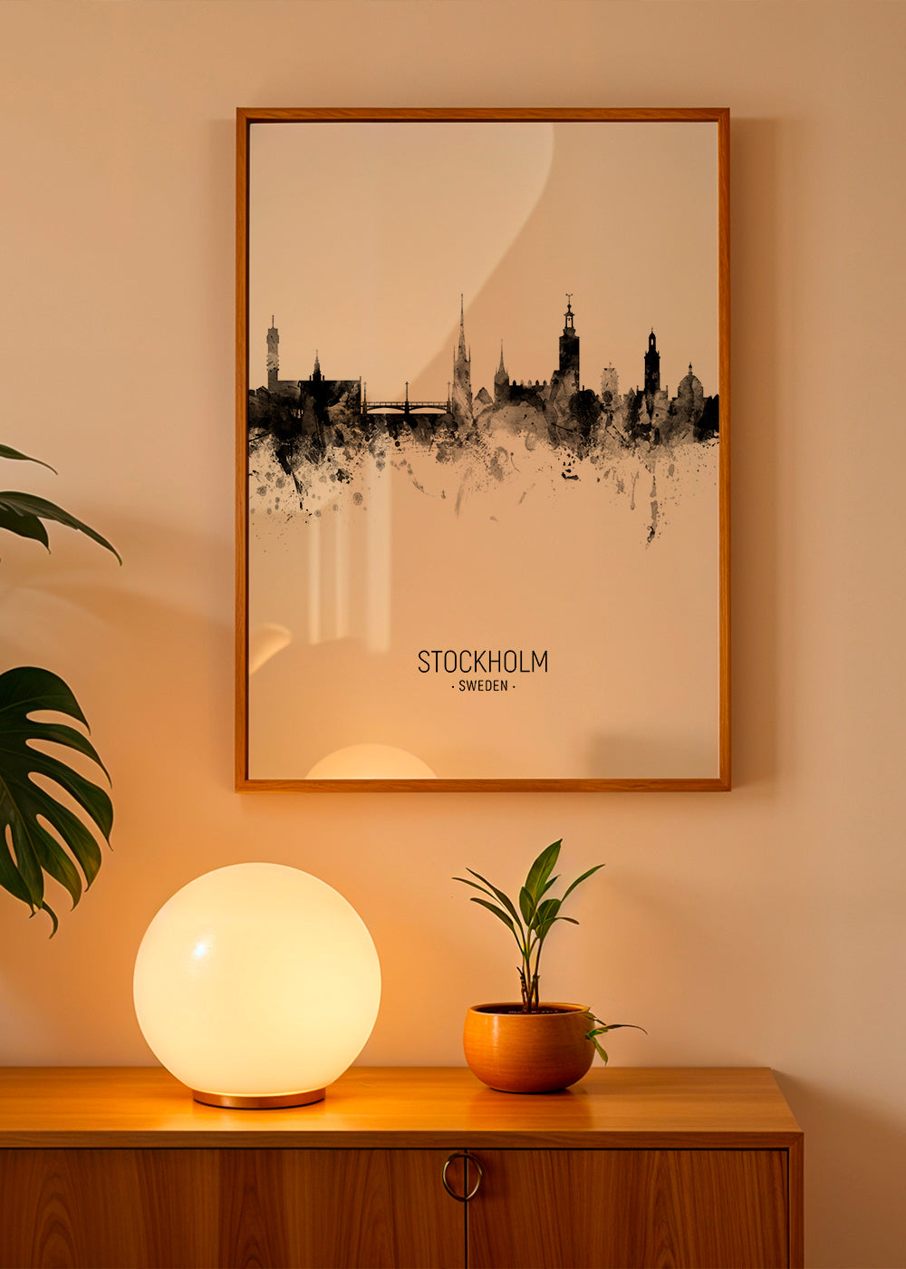 Stockholm Skyline noir et blanc