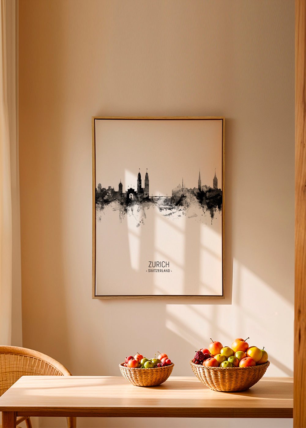 Zurich Skyline noir et blanc