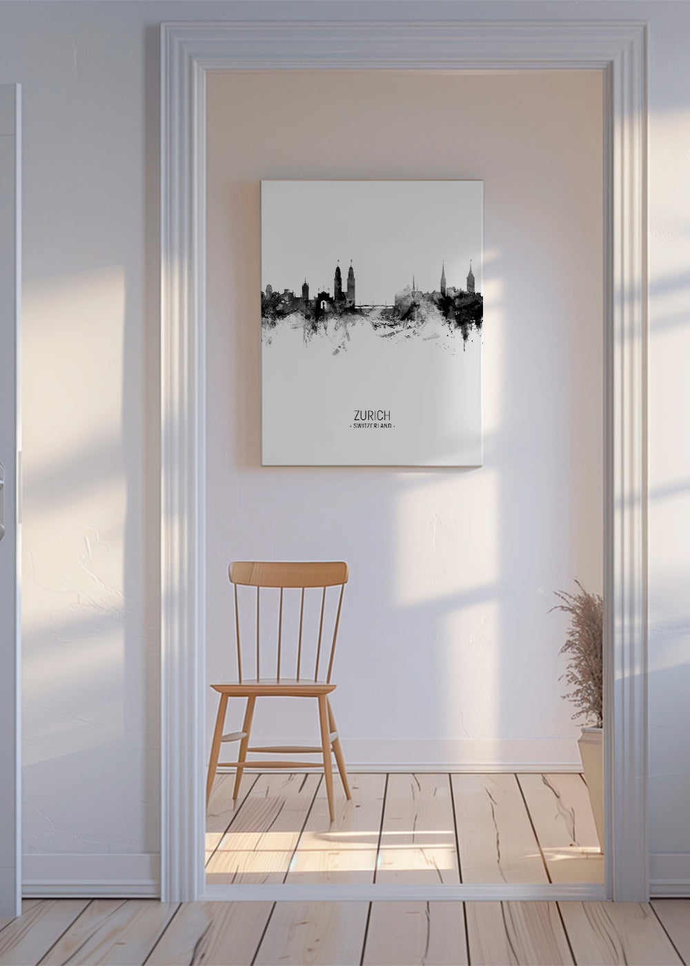 Zurich Skyline noir et blanc