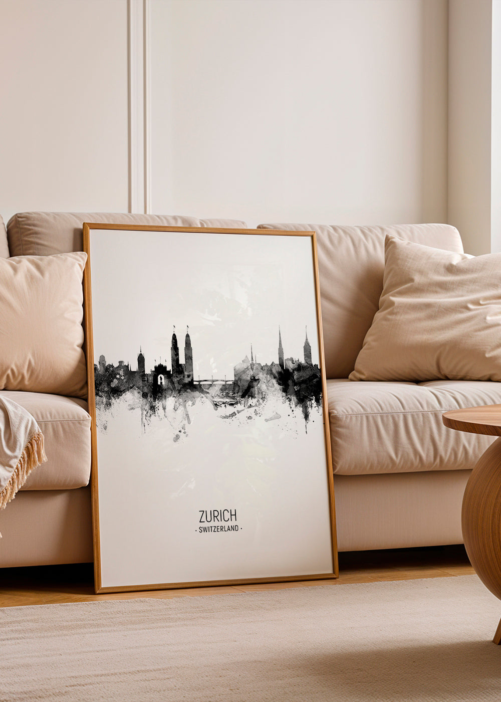 Zurich Skyline noir et blanc