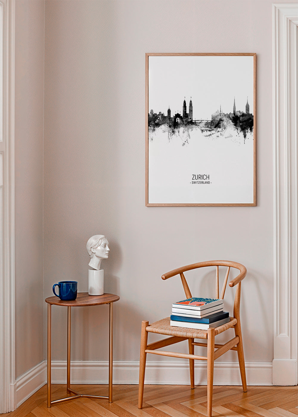 Zurich Skyline noir et blanc