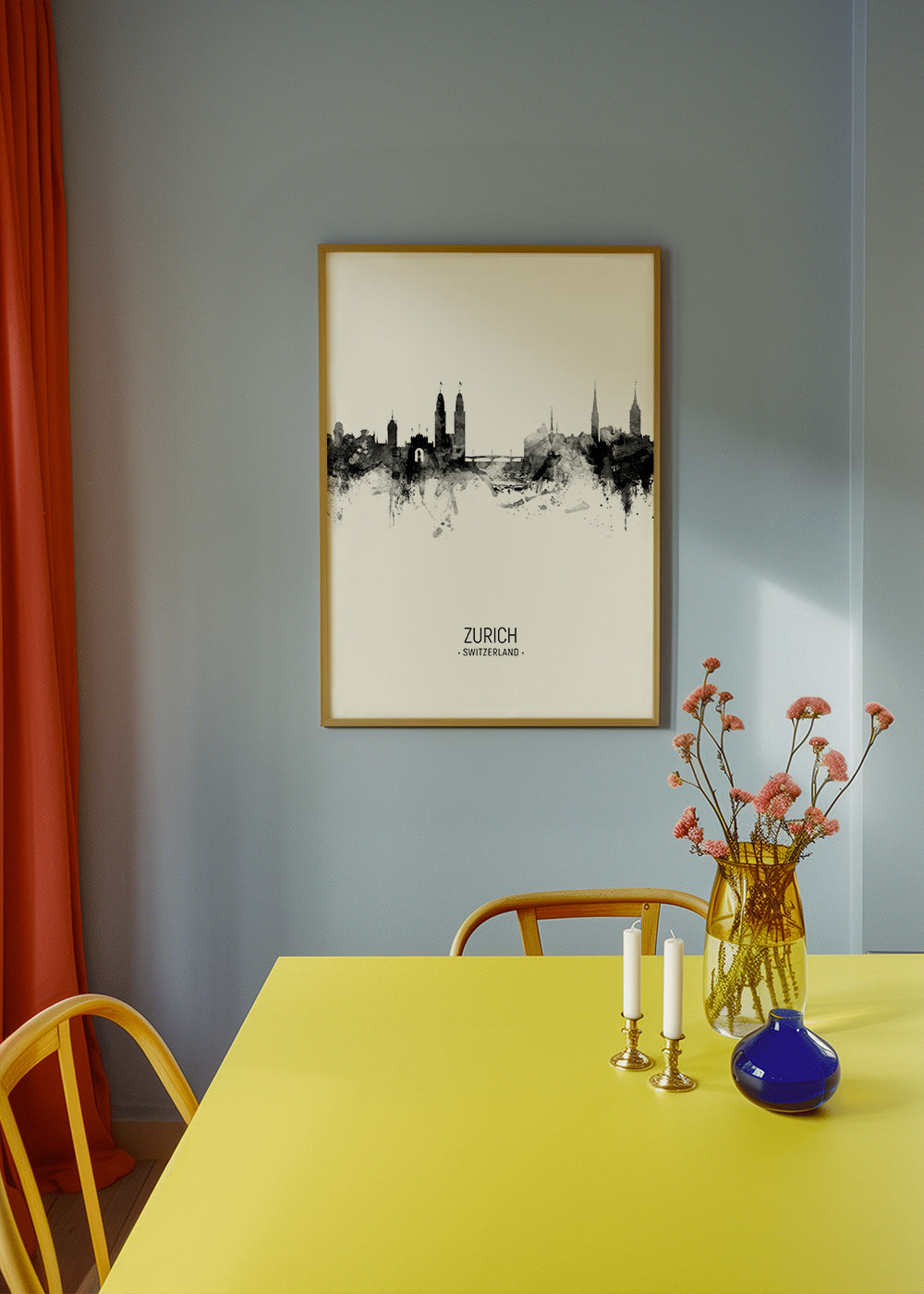 Zurich Skyline noir et blanc