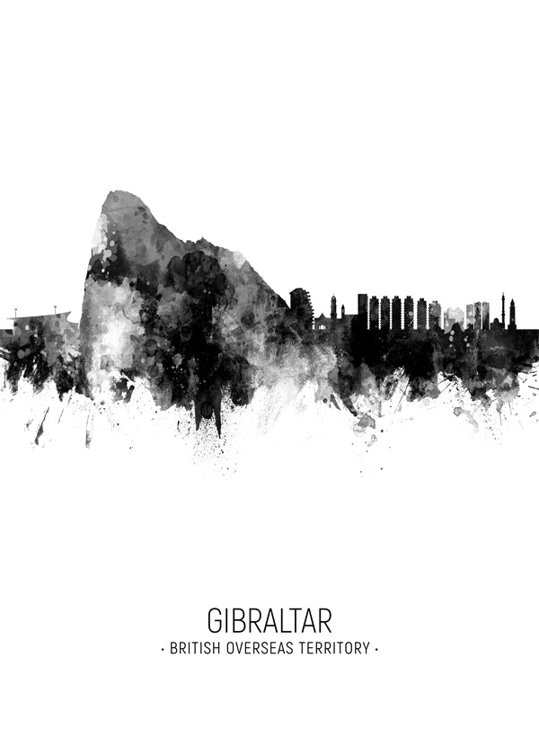 Gibraltar Skyline blanc et noir