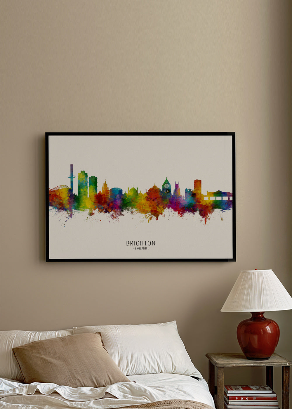 Brighton Skyline multicolor - Framed poster in an interior
