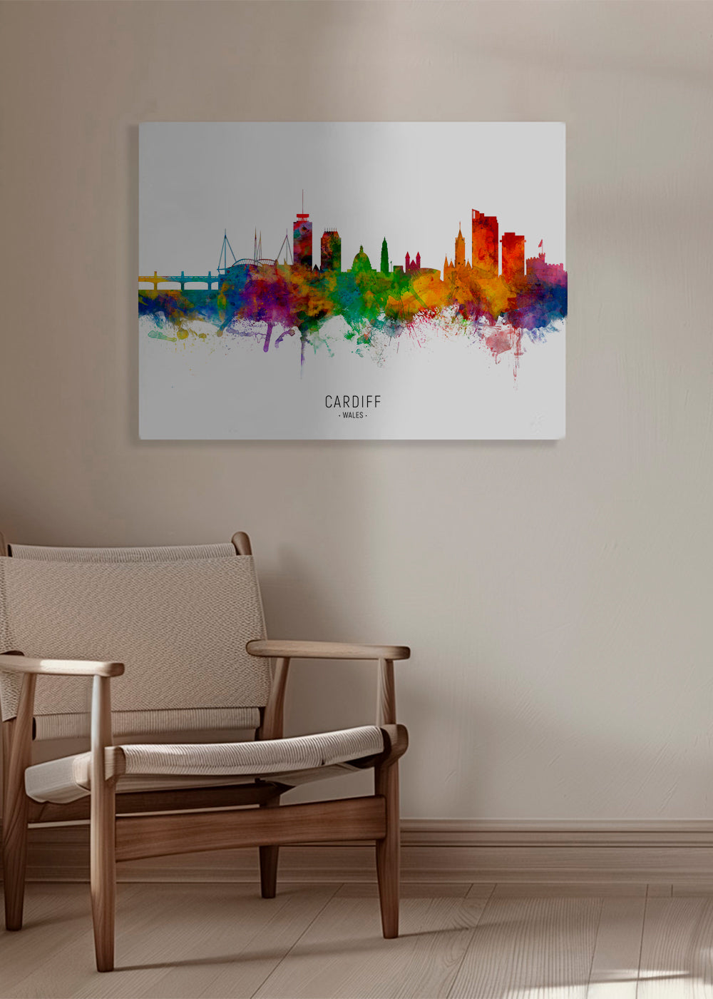 Cardiff Skyline multicoloré