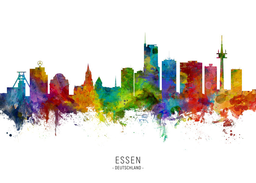 Essen Skyline multicoloré