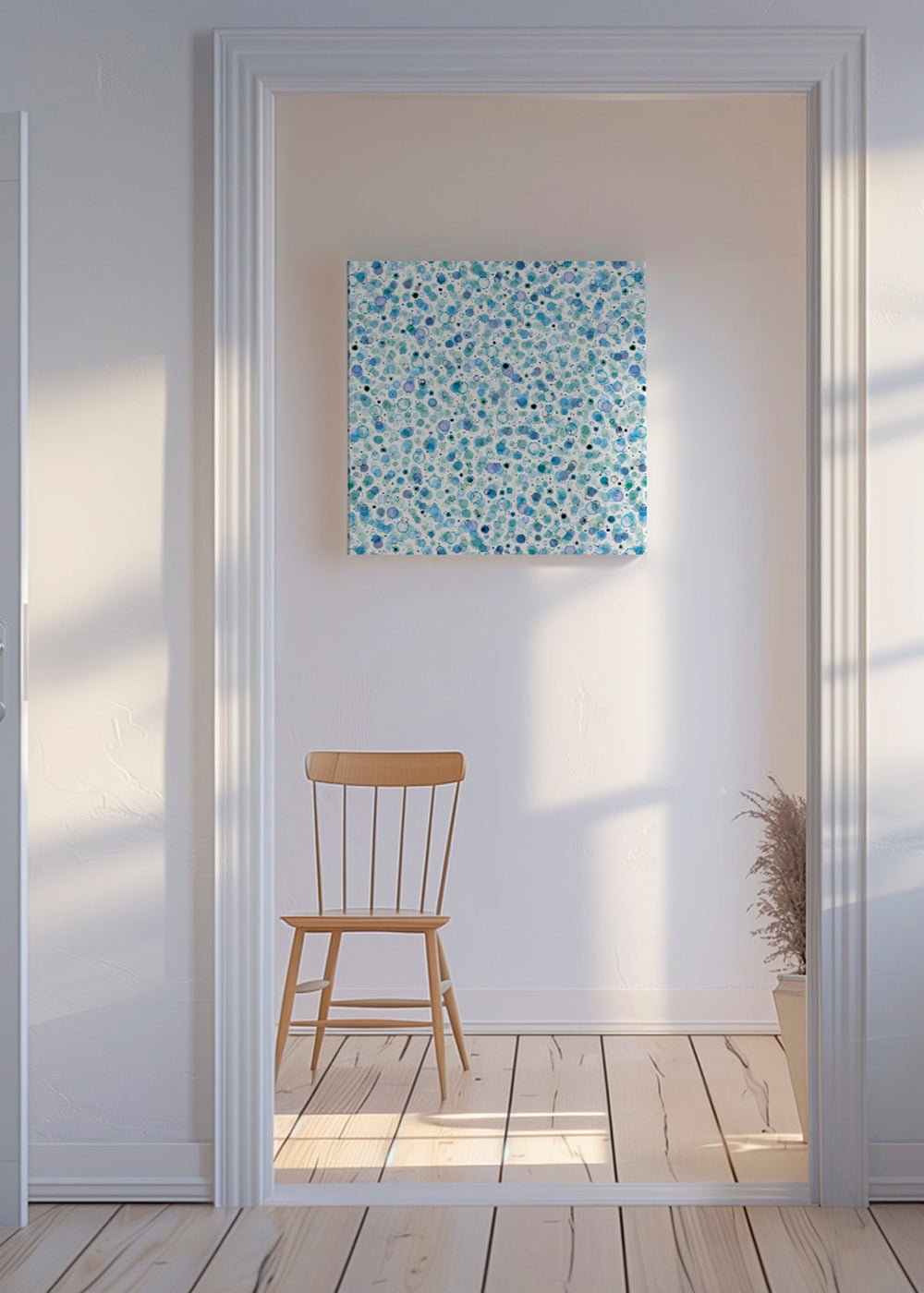 Cosmic Bubbles Blue Carré