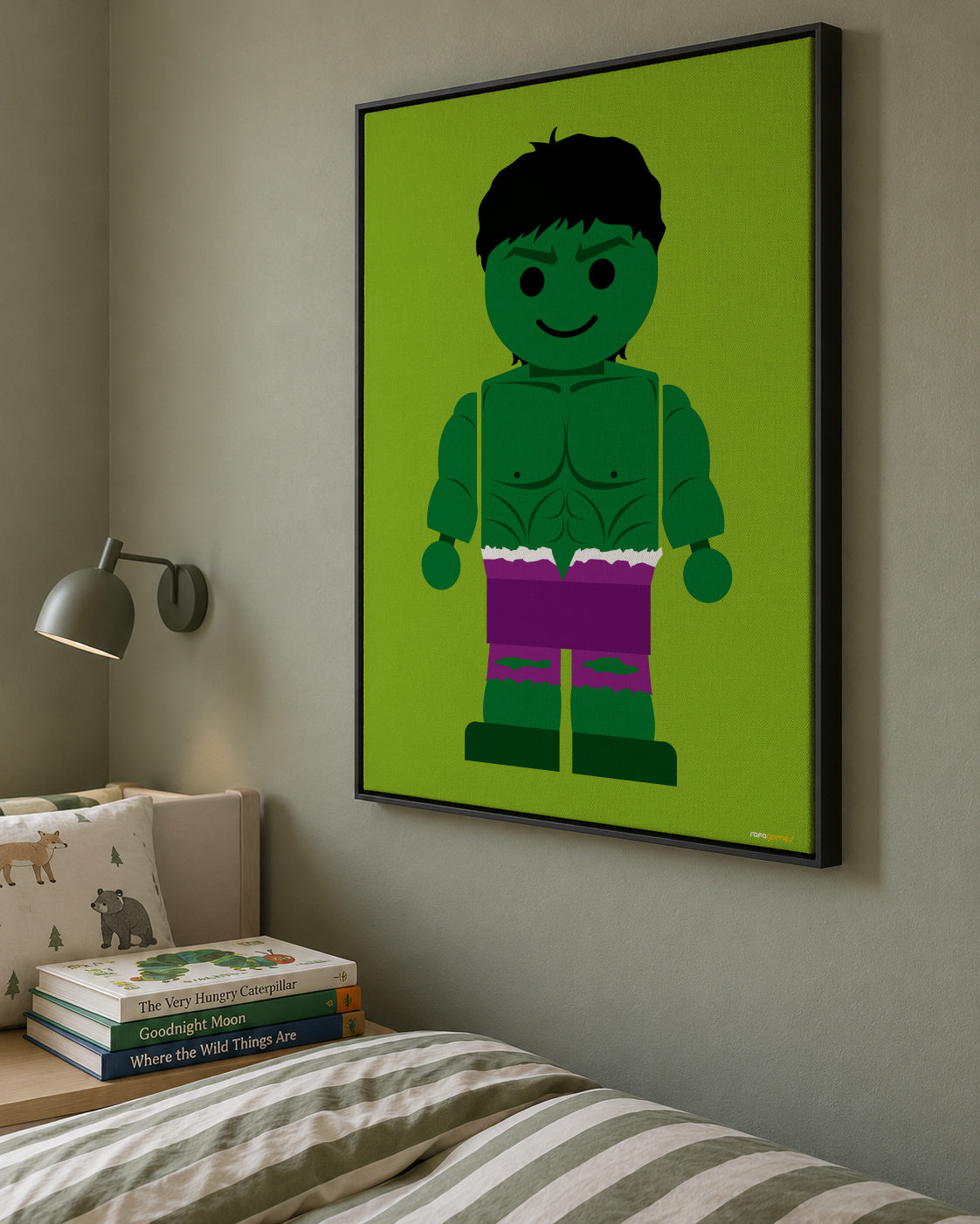 Toy Hulk - Framed canvas in an interior