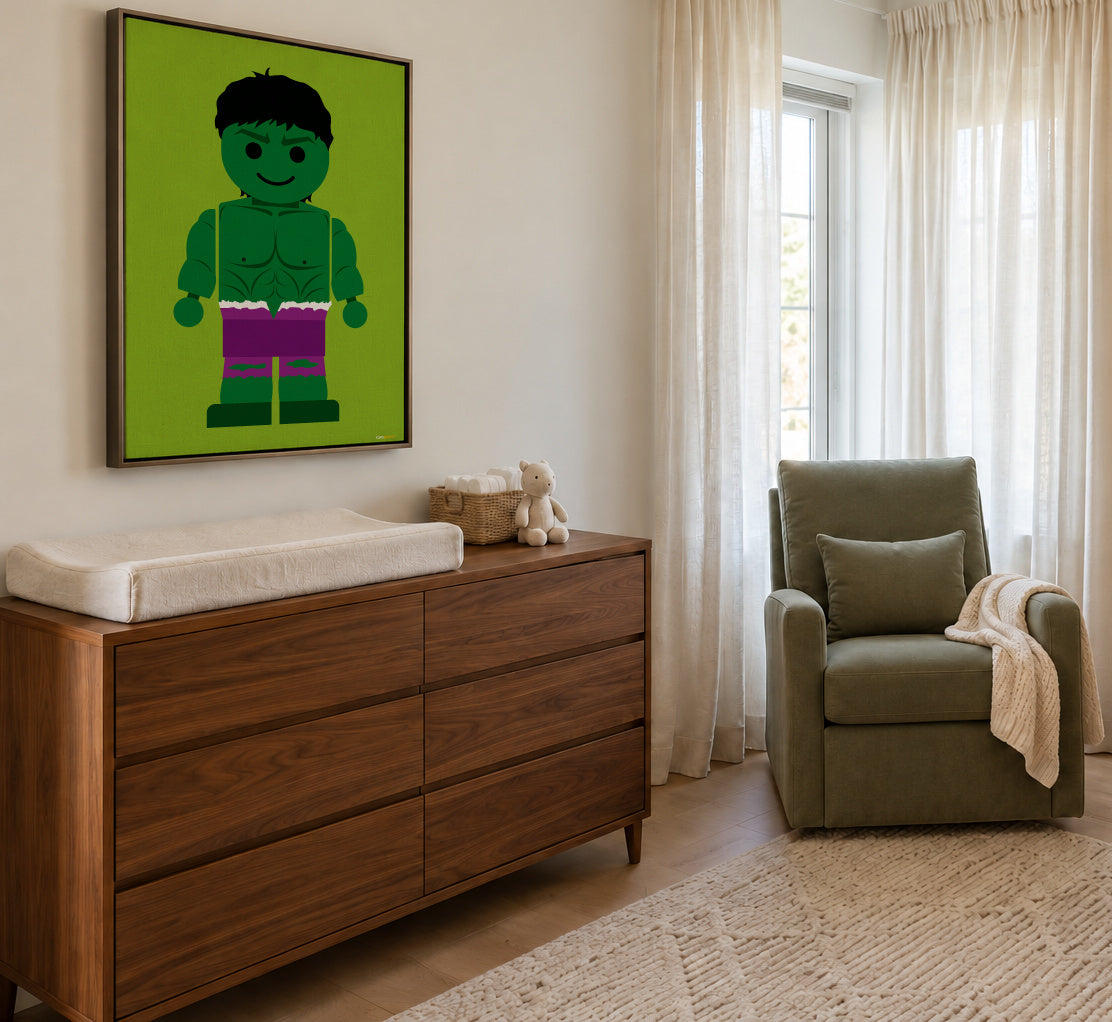 Toy Hulk - Framed canvas in an interior